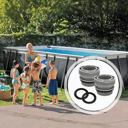Swimming Pool Pump Filter Adapter 40mm To 1.5 Inch, Plumbing Hose Fitting Kit with 4 Connectors, 4 O-Rings and 2 Rolls PTFE Tape for Above Ground Pool Pipe Conversion