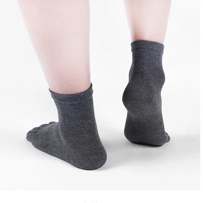 5Pairs Toe Socks Crew Socks Men and Women Five Fingers Socks Breathable Cotton Socks Sports Running Solid Color as Birthday Gift
