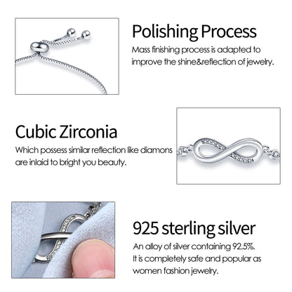 Bracelet Original 925 Silver Lucky Symbol Zircon Bracelet Luxury Jewelry For Woman Romantic Valentine's Day Jewelry Gifts