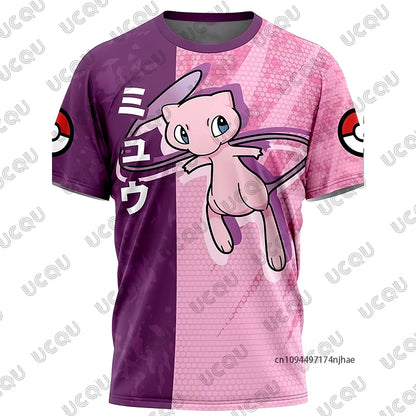 3D Full Print T-shirt Boys Girls Purple Lightning Anime Casual Oversized Children Short Sleeve Tops