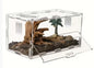 Portable Jumping Spider Enclosure Front Opening Removable Reptile Terrarium with Feeding Port Transparent