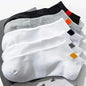 5/10/20/30 Pairs Men Ankle Socks Fashionable Letter Sports Style Odor Proof Sweat Absorbing Breathable Invisible Running Socks