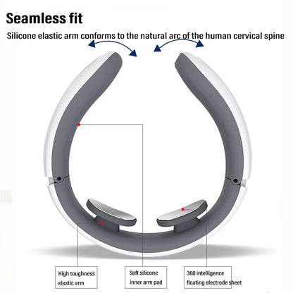 Ems Electric Neck Massager 6-Mode 9-Speed Massager Muscle Relaxation Battery Neck Massager Tool Relax Cervical Neck Protector