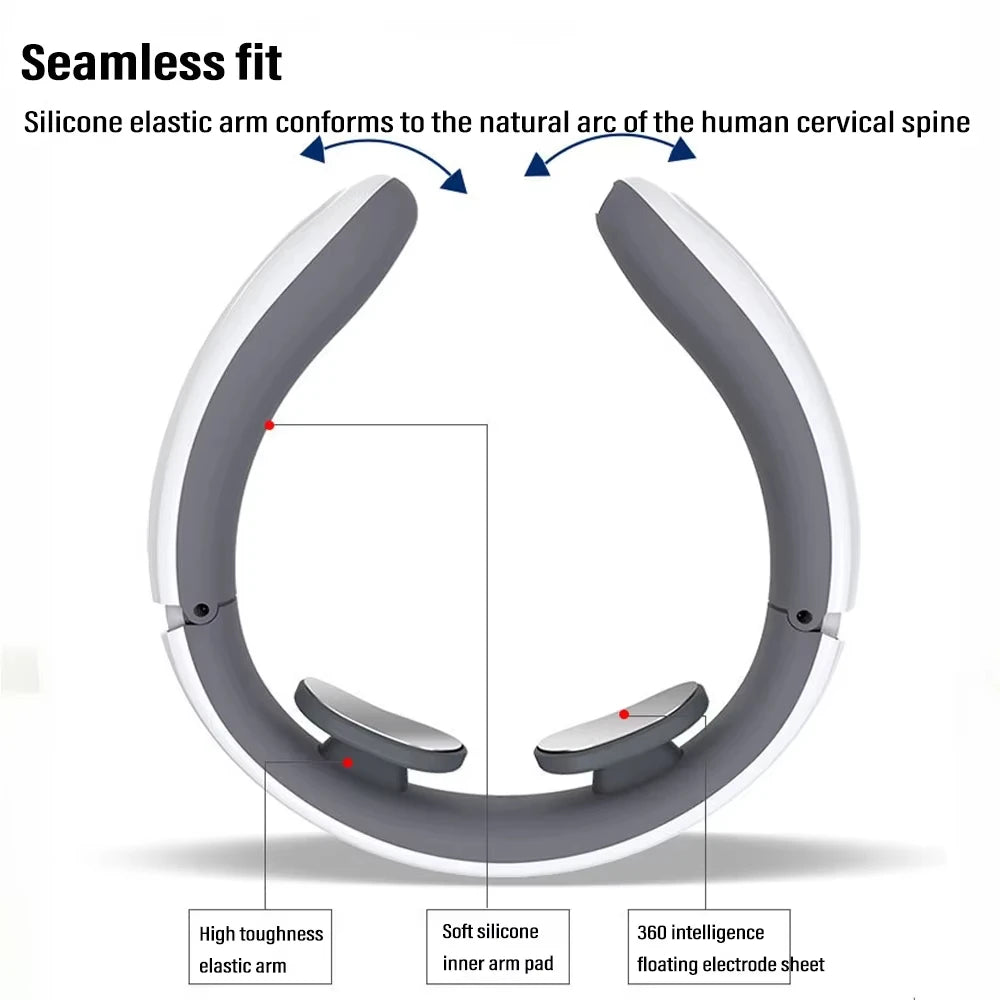 Ems Electric Neck Massager 6-Mode 9-Speed Massager Muscle Relaxation Battery Neck Massager Tool Relax Cervical Neck Protector