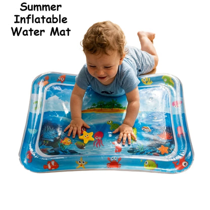 Baby Inflatable Water Play Mat Tummy Time Activity Pad Summer Water Play Mat PVC Early Learning Crawling Exercise Mat for Baby
