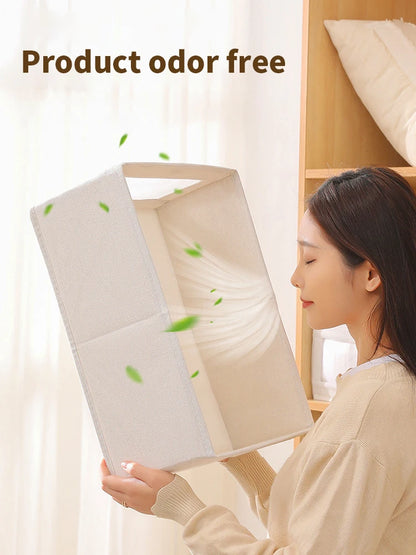 Fabric Window Cotton Linen Storage Box Wardrobe Storage And Arrangement Large Clothing Storage Box Toys Can Be Folded
