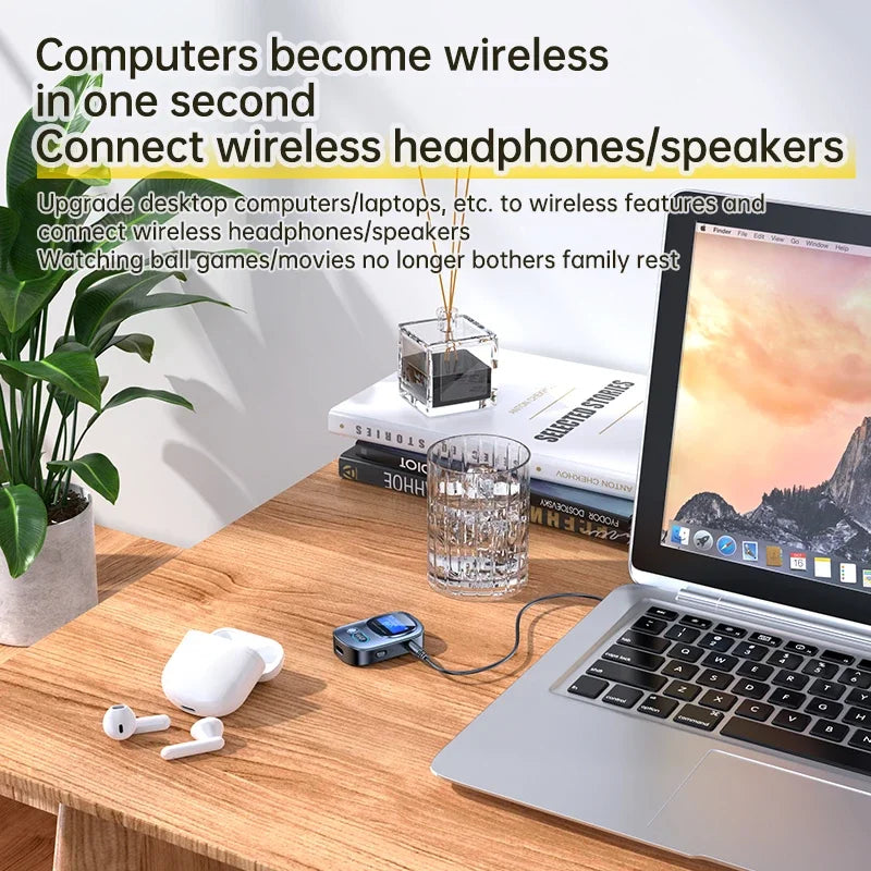 VIKEFON Car AUX Bluetooth Audio Receiver Transmitter TF Card Jack RCA Airplane Wireless Adapter Mic for TV PC Headphone Speaker