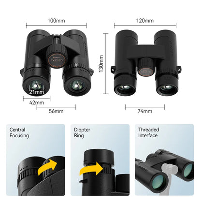 Svbony SV202 Upgraded Wide-angle ED Binoculars 8x32/8x42/10x42 Bak4 Prism IPX7 Waterproof Fogproof for Bird Watching Camping