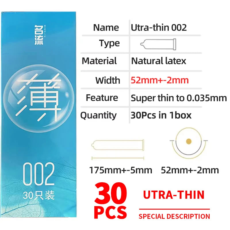 Ultra Thin Condoms Ribbed and Dotted Mixed Pack 24pcs/30pcs Latex Sex Protection Strong Safe  Pleasure Textured Surface for Men