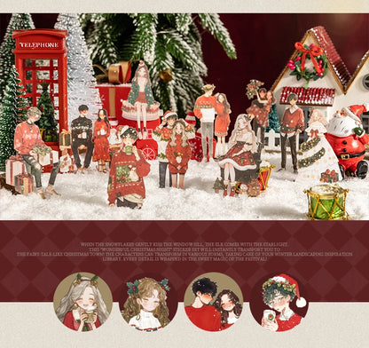 30sheets/pack Christmas Girl Stickers Aesthetic Stick Labels Decorative Diary Album Material Scrapbooking Supplies