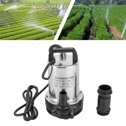 6000L/H Submersible Sewage Pump, 12V DC Sewage Dirty Water Pump 160W Stainless Steel Durable Drain Septic Sump Celler Pump