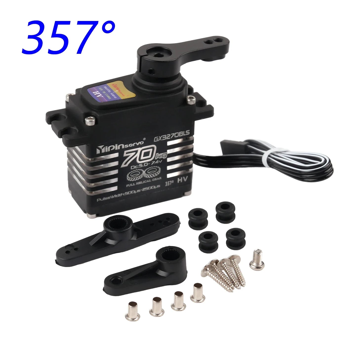 70kg Digital Servos Large Torque Magnetic Induct 8.4v Brushless Motor IP68 Steel Helical Gear For 1/8 1/10 Remote RC Car Robot