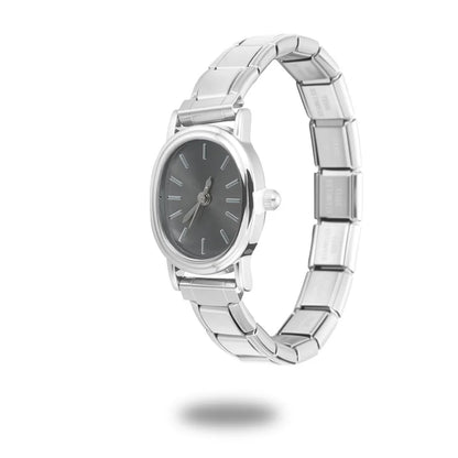 Fashion High Quality Men Women's Stainless Steel Square Round Shiny Zircon Watch Bracelet For Friend Birthday DIY Jewelry Gift