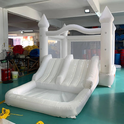 Inflatable Bounce House 5.6*3.3*3M White Jumping Castle For Kids Bouncy Castle Withe For Kids Outdoor Toys With Blower Slide