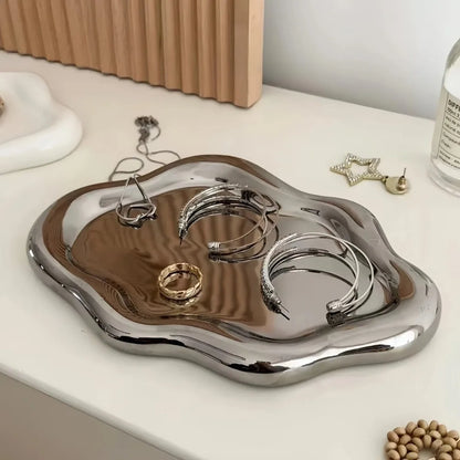 Creative Plastic Jewelry Tray Mini Cloud Shape Storage Plate Jewelry Display Plate Watches/Keys Storage