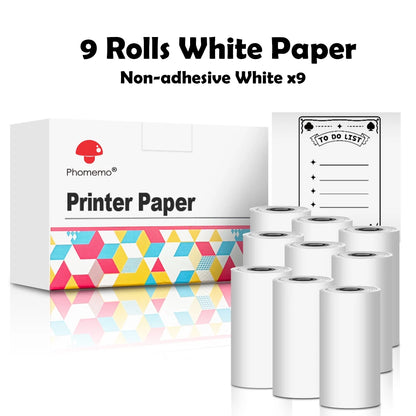 Phomemo Self-adhesive Sticker Paper for T02/M02X Portable Printer Thermam Paper Label Sticky DIY Photo Text Study Notes Printing