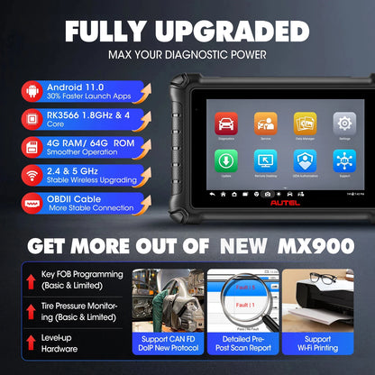 Autel MaxiCheck MX900 Automotivo Diagnostic Tool MK900 CAN FD/DoIP Bi-directional OBD2 Scanner Tools Upgraded of MX808S MK808S