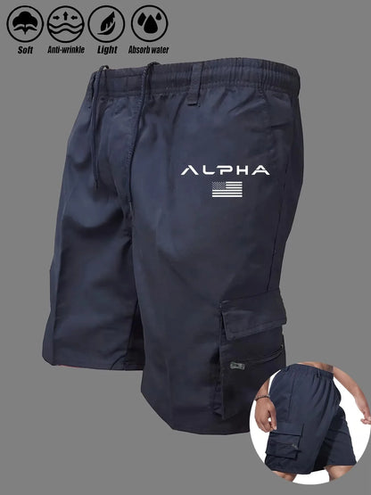 American Flag Printed Cargo Shorts Independence Day Eagle Shorts Summer Cargo Work Camping Multi-pocket Short Pants Streetwear
