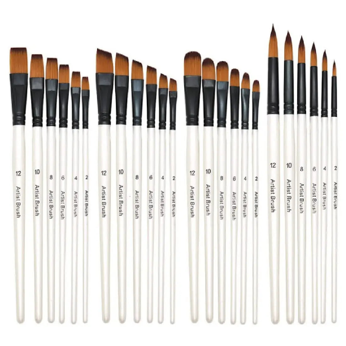 BOMEIJIA Paint Brushes Set Round Flat Angle Filbert Arylic Watercolor Oil Gouache Brush
