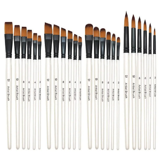 BOMEIJIA Paint Brushes Set Round Flat Angle Filbert Arylic Watercolor Oil Gouache Brush