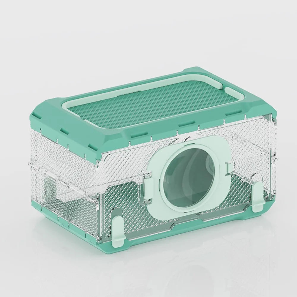 Folding Insect Observation Box Waterproof Wear Resistant Portable Hamster Cage Transparent Pet Observation Box