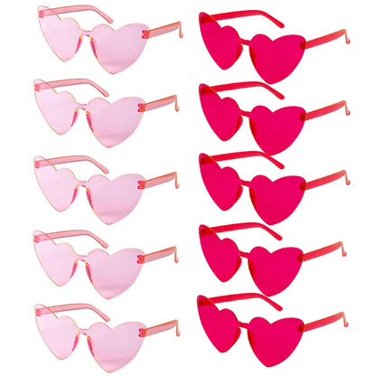 6/8/10/12pcs Wedding Bridal Shower Sunglasses Pink Red Heart Glasses Bride To Be Bridesmaid Gifts Bachelorette Hen Party Decors