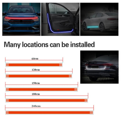 Car Flashing 1Pcs Car LED DRL Daytime Running Light For Alfa Romeo Stelvio 2017-2023 Universal Flexible Decorative Light Strip