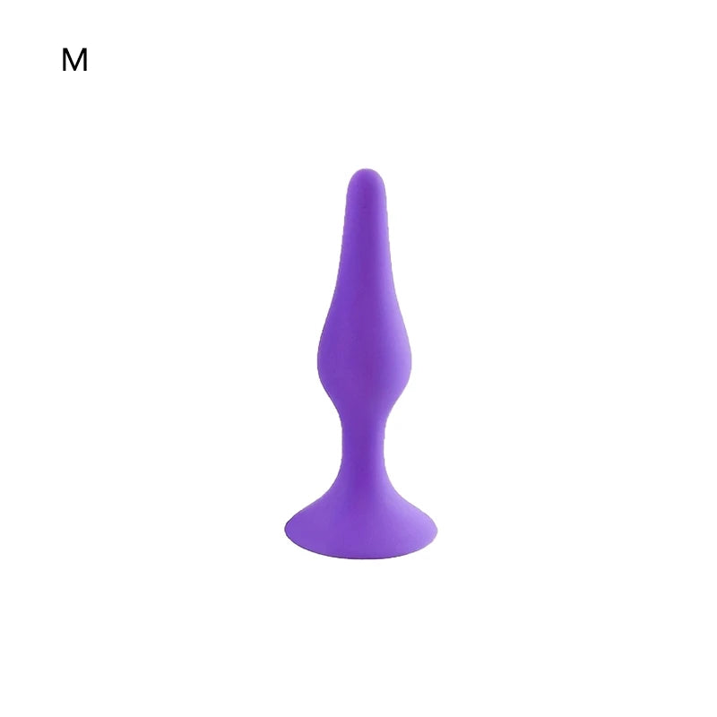 Silicone Pleasure Anal Plug 4-Piece Set - Anal Stimulation Beads, Hands-Free Suction Cup Anal Plug, Adult Erotic Sex Toy
