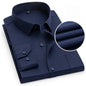 Men Formal Shirt Long Sleeve Office Solid Color Fashion Business Pocket Social Office Blue White Shirts Men's Clothing S-5XL