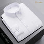 New In Shirt Oversize Long-Sleeve 100%Cotton Shirts for Men Slim Fit Formal Plain Shirt Plaid Casual Tops Designer Black Clothes
