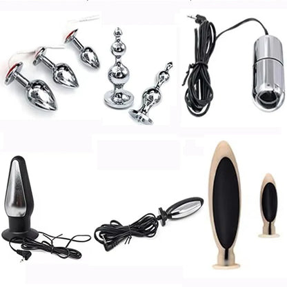 Electro Shock Anal Vaginal Plug Jump Egg Dildo Butt Plug Stimulator E-Stim Prostate Massager Electricity Accessory BDSM Sex Toy