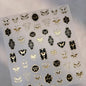 Shiny Jelly Butterfly Charming Golden Gradient Bowknot 5D Self Adhesive Nail Art Sticker Flower Petal Rhinestone Manicure Decals