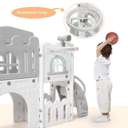 Children's Slide Outdoor Indoor Domestic Baby Sports 8 in 1 Slide Playset Family Multifunction Amusement Park Toys