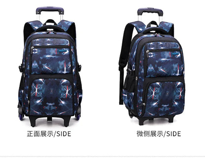 School Bag Kids Rolling Backpack for Boy Wheeled Backpack School Bag With Wheels Trolley Bookbag Carry on Luggage with Lunch Bag