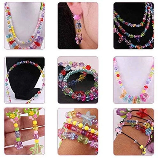 Arts Crafts DIY Handmade Beaded Kit Jewelry Set Handmade DIY Making Beads Kit DIY Creative Beads for Children Girl