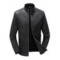 Spring Autumn Men's Biker Style Thin Top Layer Leather Jacket Motorcycle Outerwear Lightweight Korean Version Zipper Closure