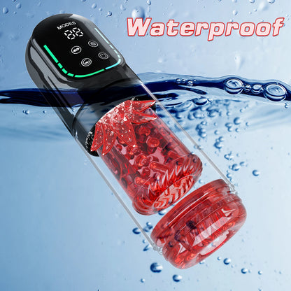 Minyee Automatic Male Masturbator Penis Pump 100% Waterproof Rechargeable USB Sucking Vibrating Function Silicone Masturbation Cup Adult Sex Toy for Men