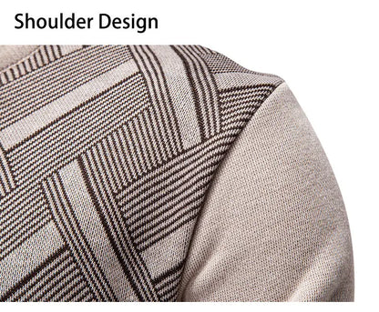 New Sweater Men Casual Knitted Pullover Solid Color Warm Regular Fit Round Neck Sweater Pullovers Mens Sweatwear