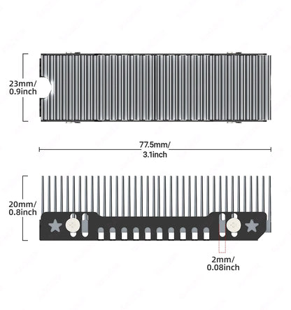 RAGEER M.2 SSD Cooler, Heavy Duty Aluminum Convection Heat Sink, NVME NGFF Cooler, Passive Heat Sink with 38 Fins - FrostBlade 1