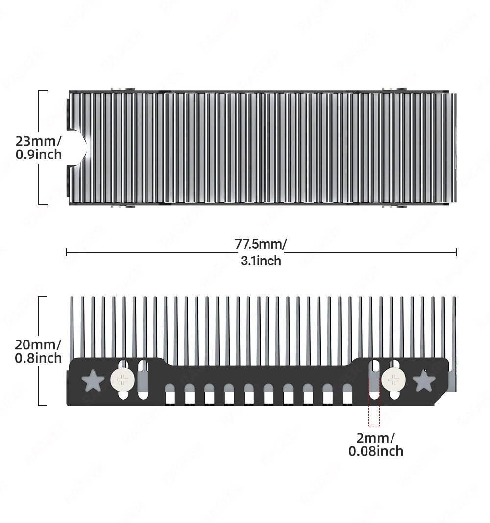 RAGEER M.2 SSD Cooler, Heavy Duty Aluminum Convection Heat Sink, NVME NGFF Cooler,  FrostBlade 1 Passive Heat Sink with 38 Fins