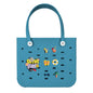 L Large Beach Bag EVA Rubber Waterproof Beach Travel Picnic Storage Basket Women's Shopping Handbag Hemp Bag Jelly Tote Bag