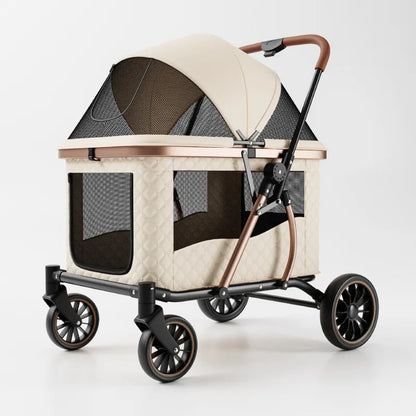 Foldable Large Giant Dog Stroller Lightweight Portable Multi Cat Pet Carrier for Senior Dogs Outdoor Travel