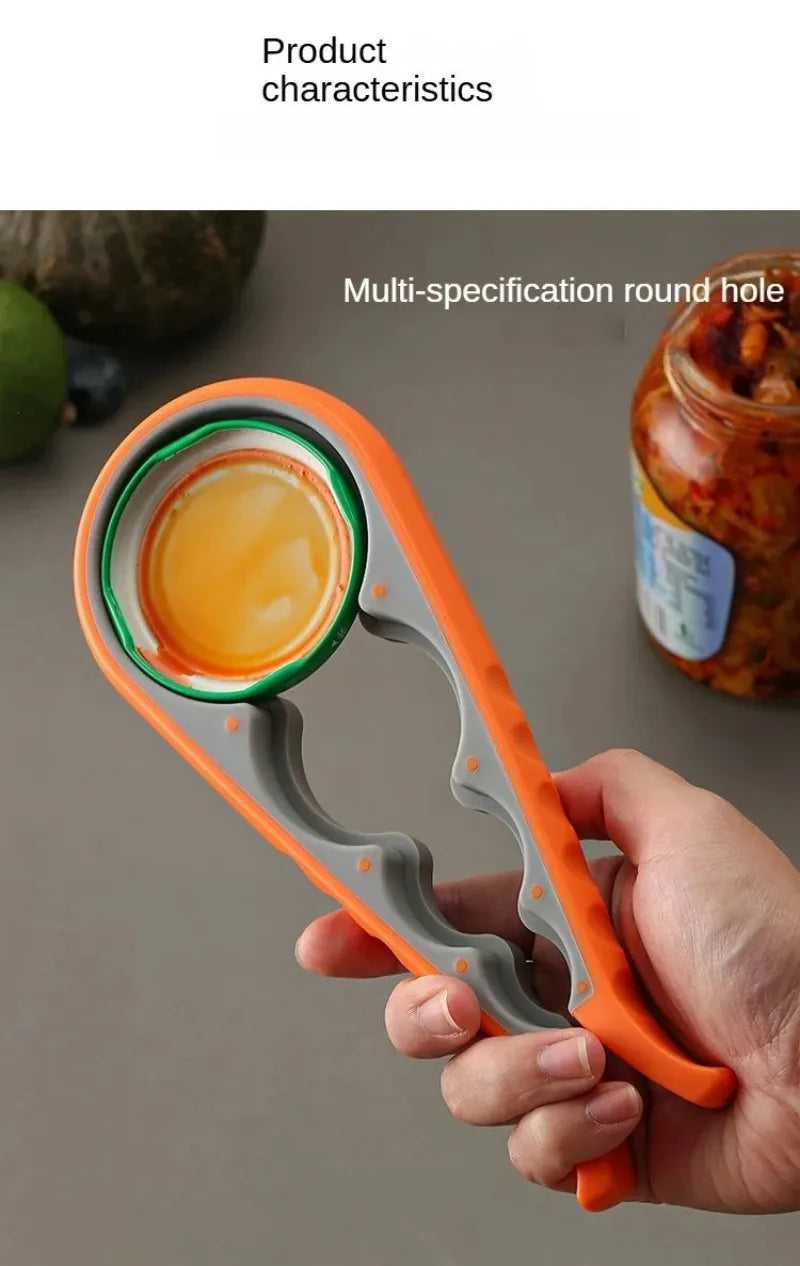 1PC 4-in-1 Multi-Function Non-Slip Kitchen Bottle And Can Opener Twist Labor-Saving Bottle Lid Opener for Easy Home Use