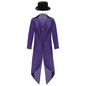 Kids Boys Vintage Steampunk Tailcoat Jacket Halloween Costume Gothic Medieval Clothes Court Uniform Magician Ringmaster Cosplay