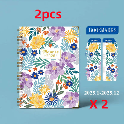 Bview Art 2025 Weekly Planner English A5 Agenda PLANNER Coil Notebook