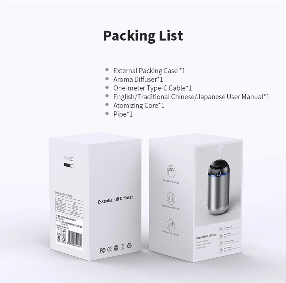 Car Aroma Diffuser Smart Air Freshener Room Fragrance USB Essential Oil Diffuser Smell Distributor Aromatherapy Machine