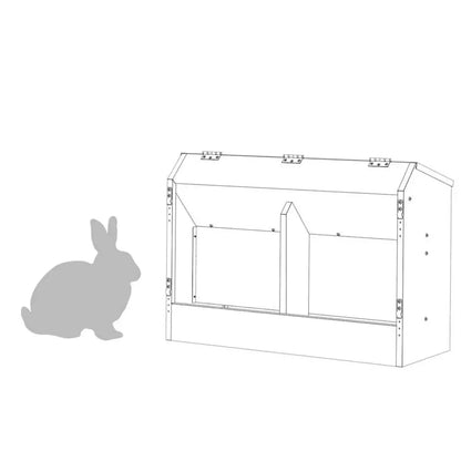 Rabbit Feeder Hay Rack And Feeding Trough, Galvanized Steel, For Hutch Cage And Pet Enclosure Daily Feeding, Silver, 64.5 X 25.5 X 45.5 Cm