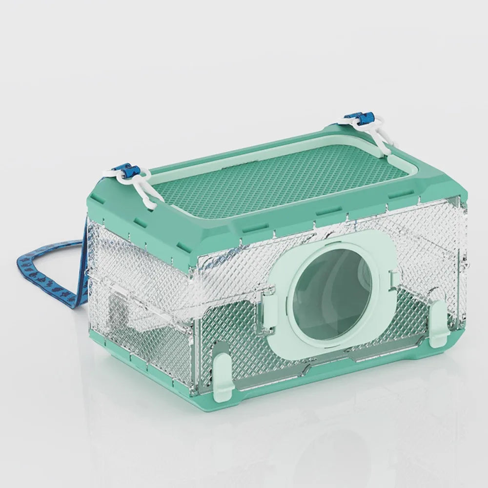 Folding Insect Observation Box Waterproof Wear Resistant Portable Hamster Cage Transparent Pet Observation Box