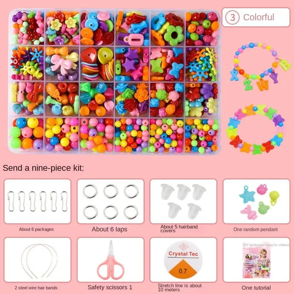 Arts Crafts DIY Handmade Beaded Kit Jewelry Set Handmade DIY Making Beads Kit DIY Creative Beads for Children Girl