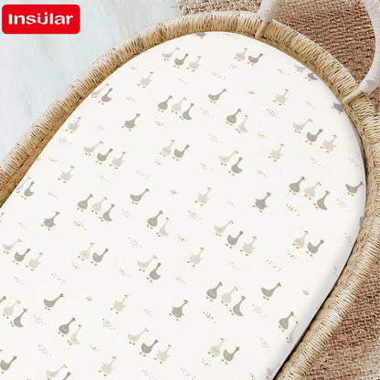 Cartoon Printed Crib Sheet Set Baby Bedding Toddler Mattress & Changing Pad Cover Polyester Cotton Fitted Bassinet Sheets